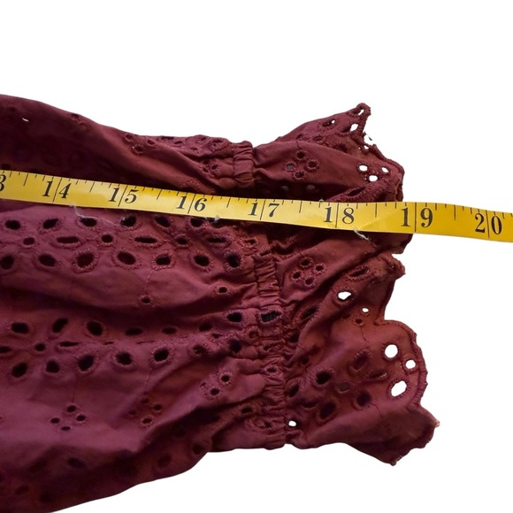 Lane Bryant Off-The-Shoulder Eyelet Ruffle Top Pink Rose Plus Sz 26/28 Coquette - Picture 8 of 12